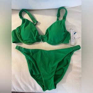 NWT Sanctuary Kelly Green two-piece Terry cloth feel women's bikini size XL.
